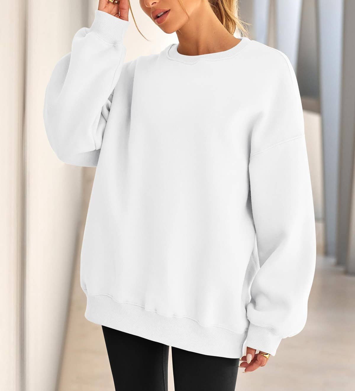 Masyal - Wholesale Sweatshirt - Women's - Women Oversize Fleece Crew Neck Sweatshirts24