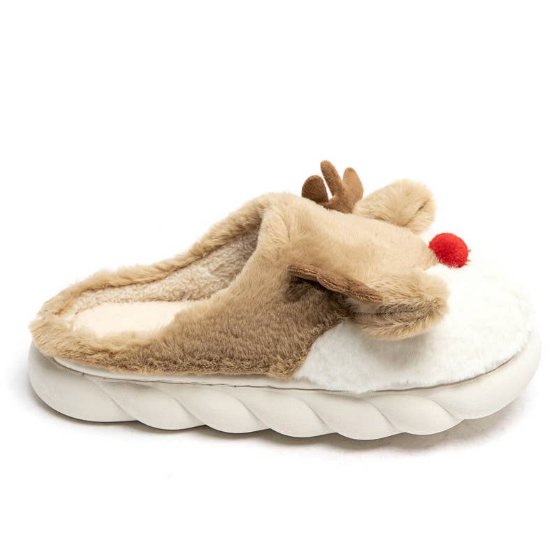 idealshoes – wholesale Tofflor - Dam – Tofflor med renmotiv, storlekar 36–41, 12 par per paket11