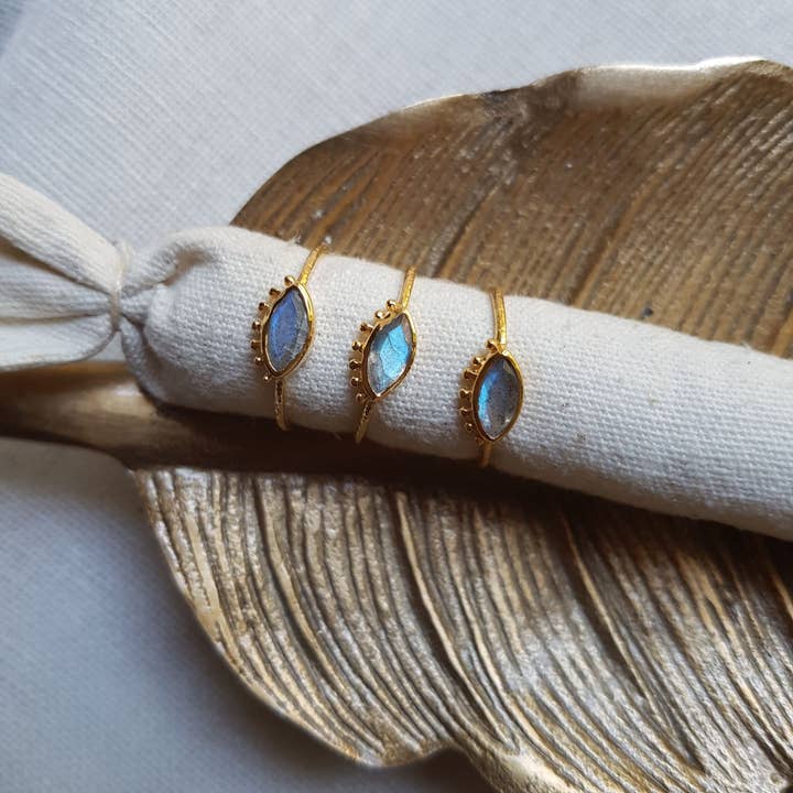 GINANDGER – Großhandel Einzelstein-/Solitär-Ring – Einstellbarer Ring - Iris