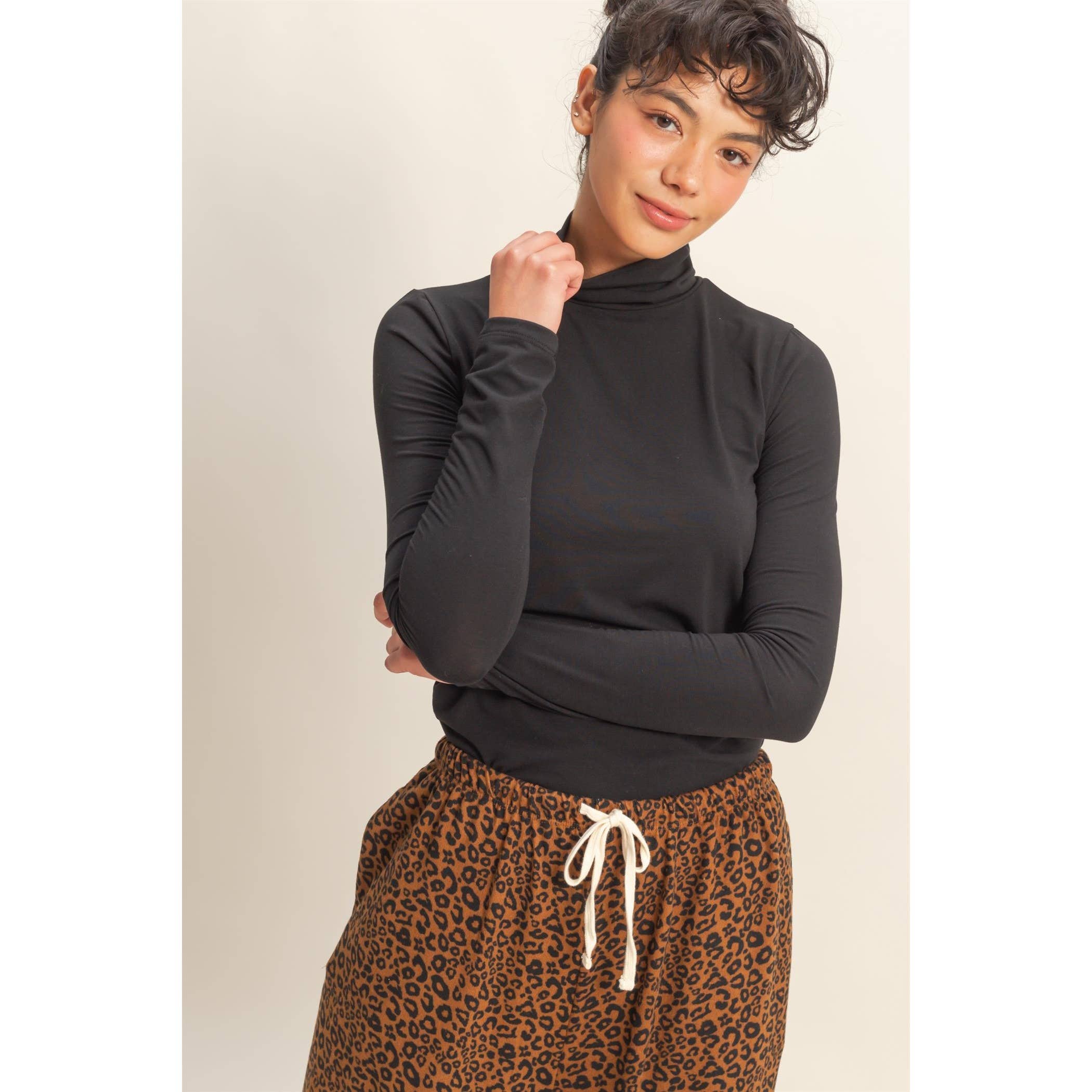 Double Zero - Wholesale Knit Top - Women's - Turtleneck Long Sleeve Fitted Top4