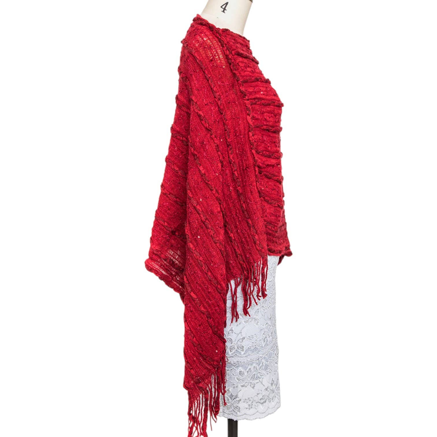 LA Jewelry Plaza - Venta al por mayor Poncho - Mujer - Poncho de punto con flecos2