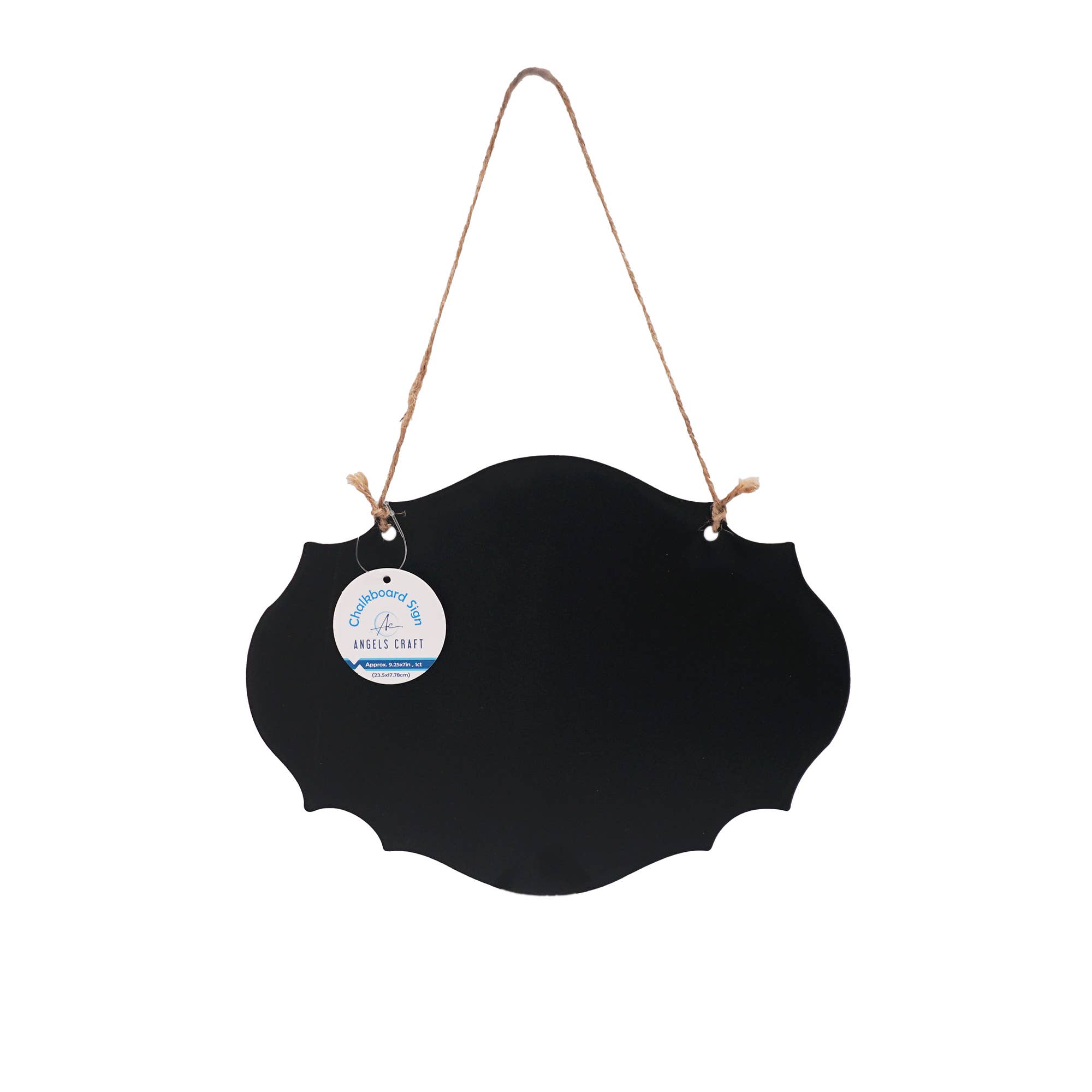Angels Craft – wholesale Chalkboard – Hanging Chalkboard Sign w/ Jute String (2 shapes available)2