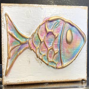 Youngs Green and Blue Funky Fish Resin Wall Hanging Plaque Decor