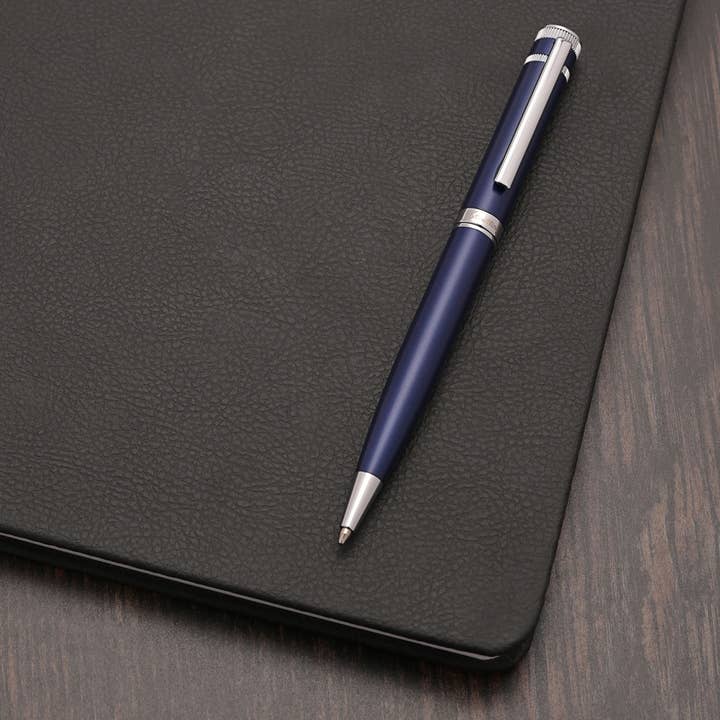 WIDDOP and Co. - Wholesale Pen - Stratton Ballpoint Pen - Blue & Chrome1