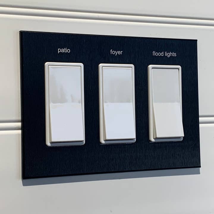 CleanPlate in Jet Black per interruttori a bilanciere per la vendita all'ingrosso da parte di TedStuff