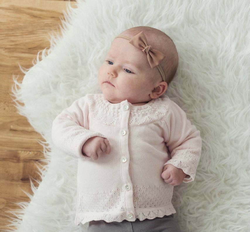 Feltman Brothers - Wholesale Cardigan - Baby - Baby & Toddler Girls Pointelle Ruffle Knit Cardigan1