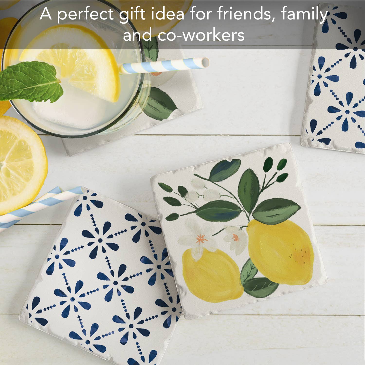 CounterArt/Highland Home/Thirstystone/CoasterStone - Vendita all'ingrosso Sottobicchiere - Set di 4 sottobicchieri con immagini assortite «Sorrento Limone»4