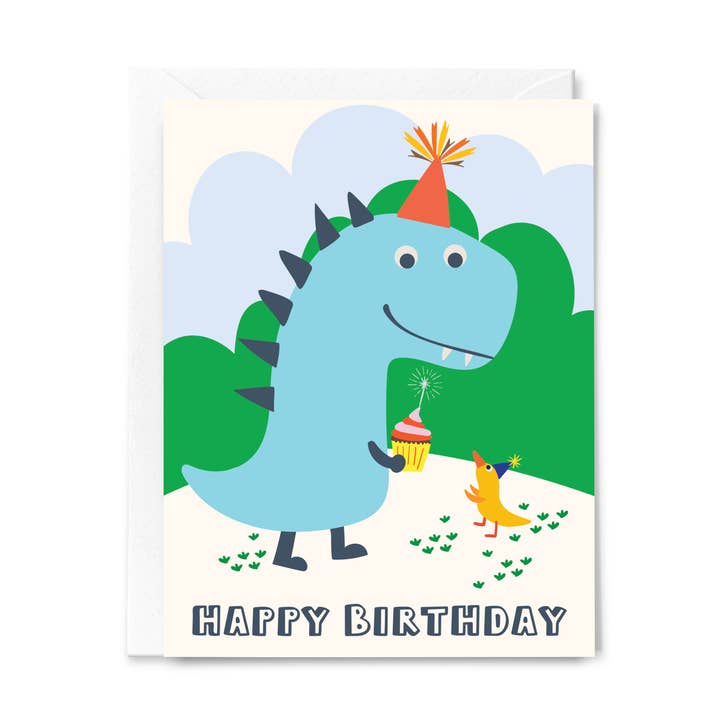 Happy Just Happy - Wholesale Birthday Card - Happy Birthday Dinosaur Greeting Card0