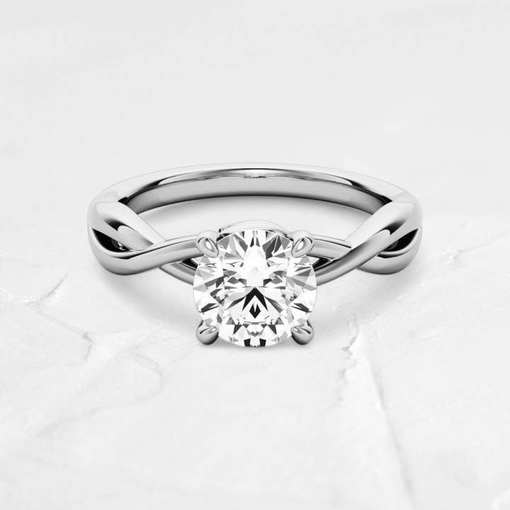DJOYR - Wholesale Engagement ring - Round Infinity Style Moissanite Solitaire Ring in 14K Gold5