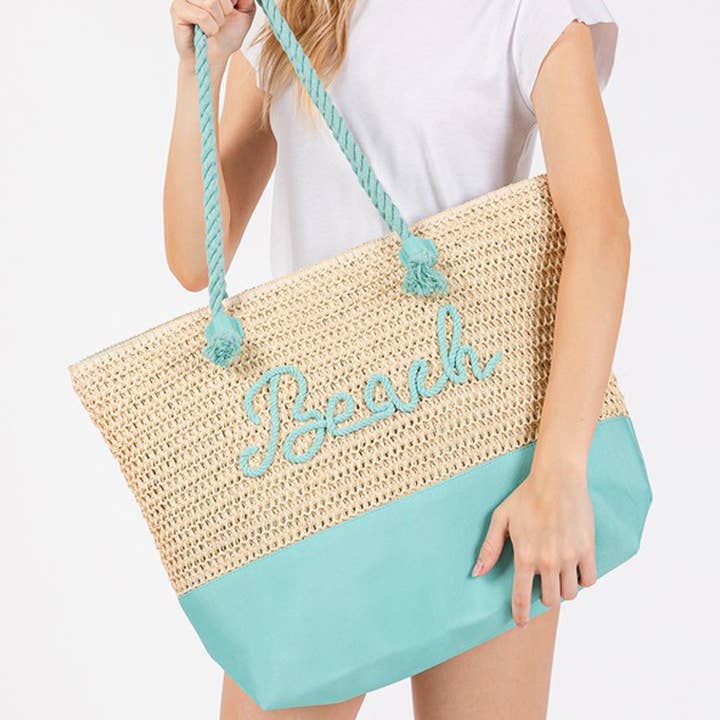3AM BY H&D ACCESSORIES – Engroshandel Tote bag - Dame – FARVET SYET REB STRAND BREV OG REM HÆKLET, STOF TOTE