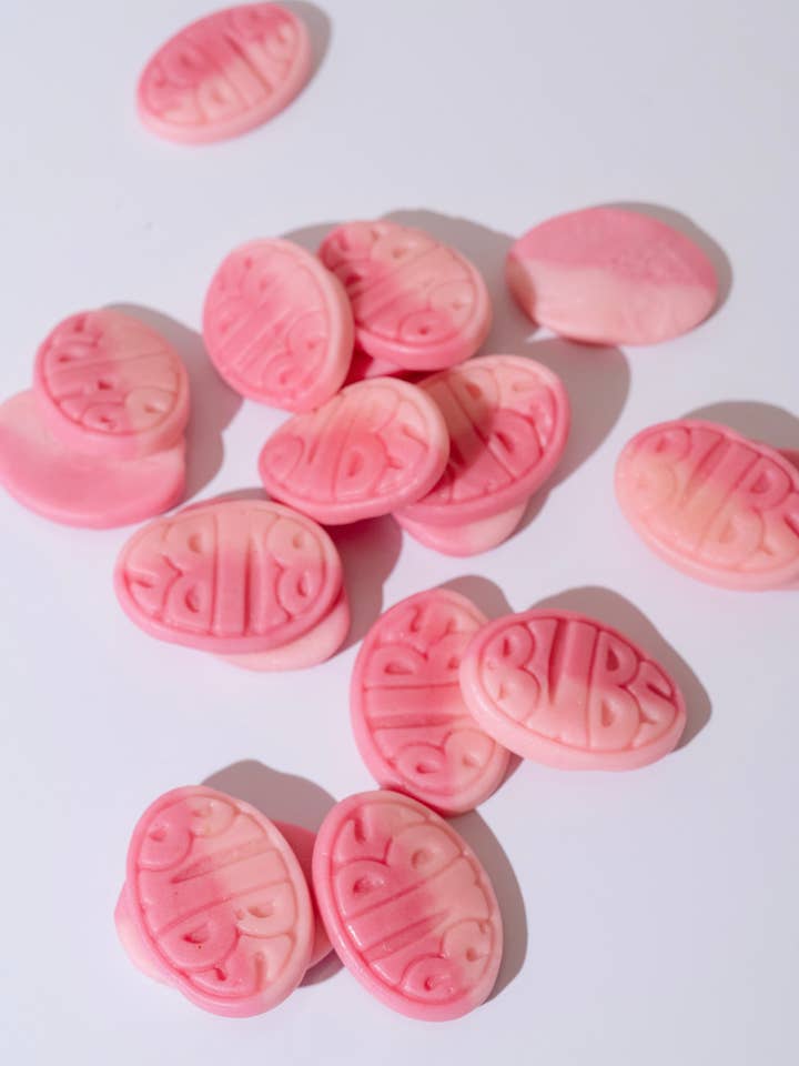 Swedish Bubs Wild Strawberry Pomegranate Ovals 6.17 LB Case for wholesale by Sweet As Fudge Candy Shoppe