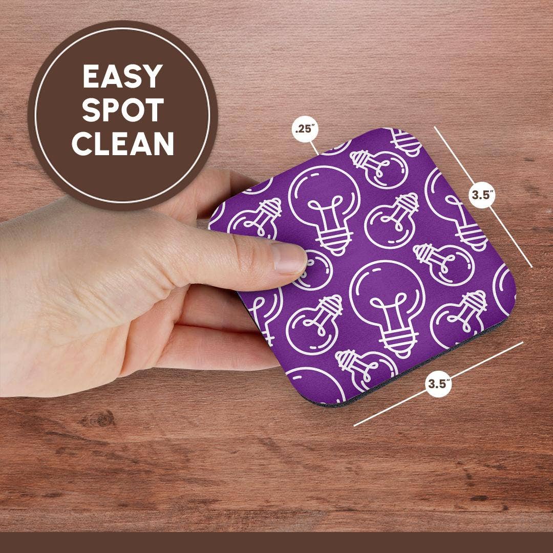 3dRose - Wholesale Coasters - 3dRose, Modern Purple and White Light Bulb Pattern, Coaster13