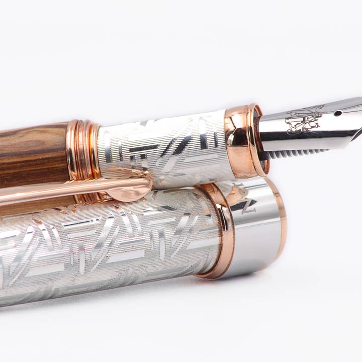 Grifos pens - Wholesale Pen - Fountain Pen/ rollerball personalized silver & olive wood4