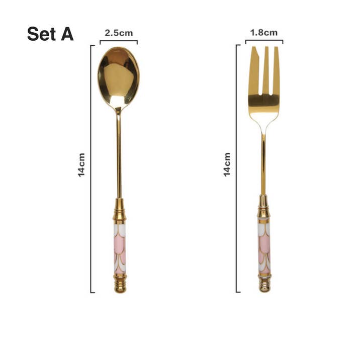 Homerely (We Cover All Import Duties) - Wholesale Assorted Cutlery Set - Vintage Gold Spoons Fork Set