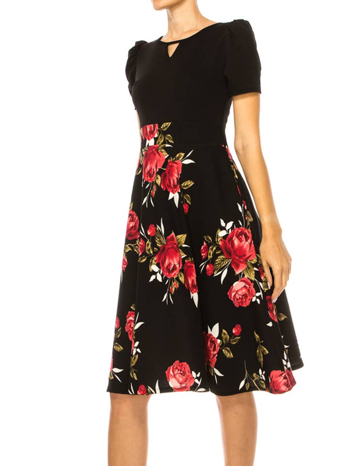 MOA COLLECTION - Wholesale Dress - Women's - Women's Knee-length Color Block Dress with Pockets