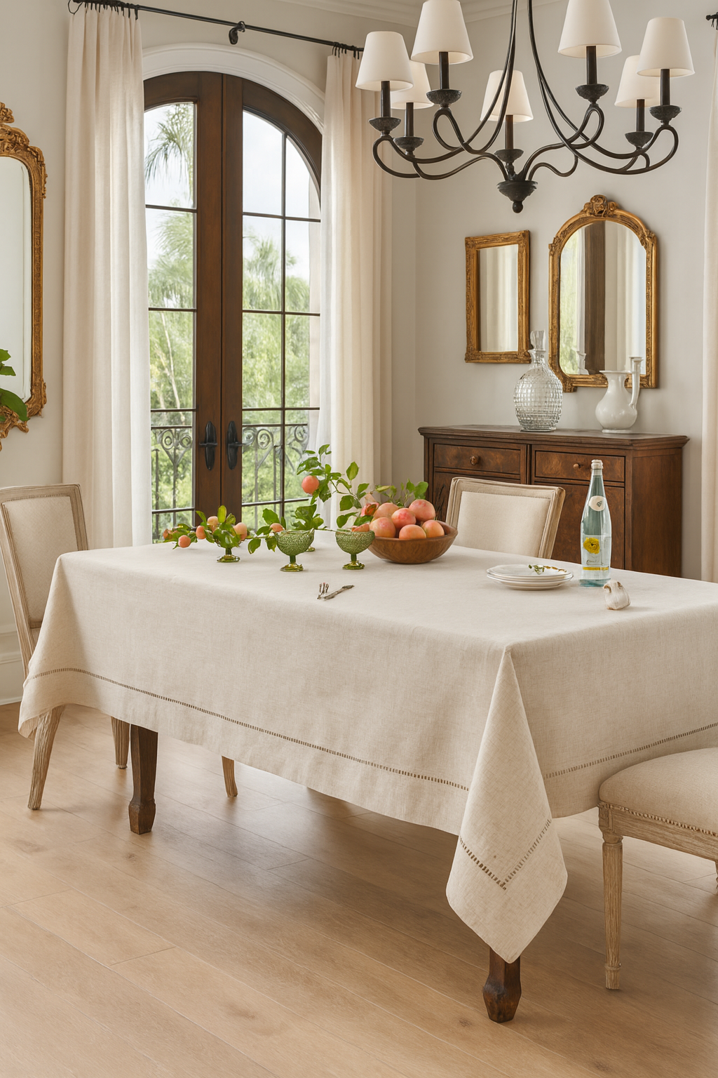 Fennco Styles - Wholesale Tafelkleed - Natuurlijke tafelkleed van linnenmix met zoomsteek1