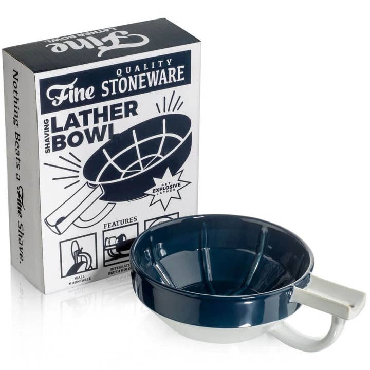 Fine Accoutrements Lather Bowl - Blue/White for wholesale by Merkur Razors