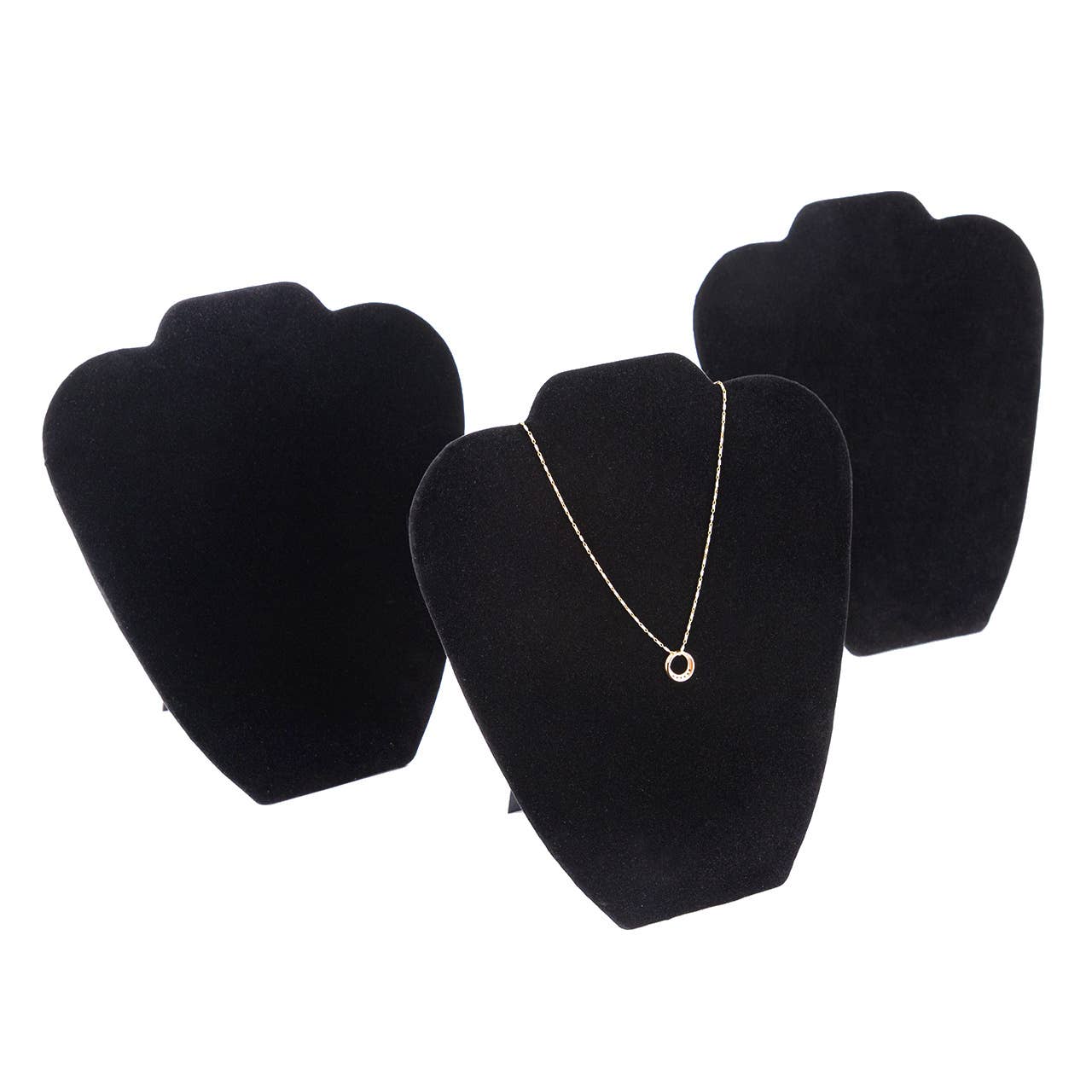 Store Supply Warehouse - Wholesale Jewelry Stand & Display - Black Velvet Necklace Display Easel - 7 1/8"W x 8 3/8"H9