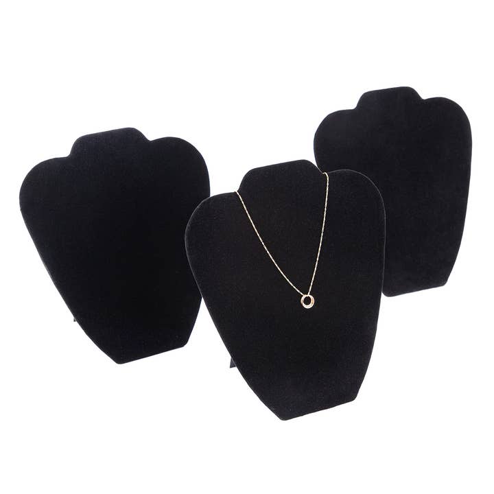 Store Supply Warehouse - Wholesale Jewelry Stand & Display - Black Velvet Necklace Display Easel - 7 1/8"W x 8 3/8"H9