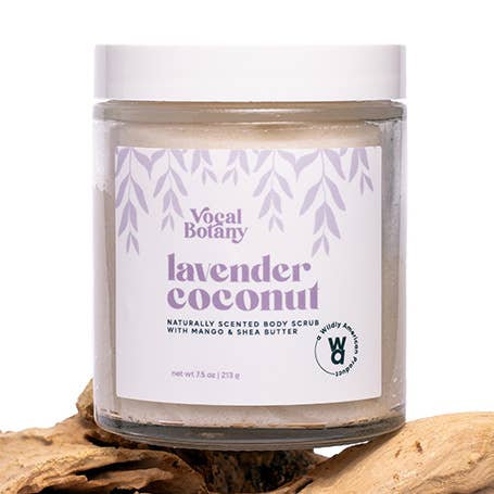 Lavender Coconut Butter Body Scrub for wholesale by Vocal Botany