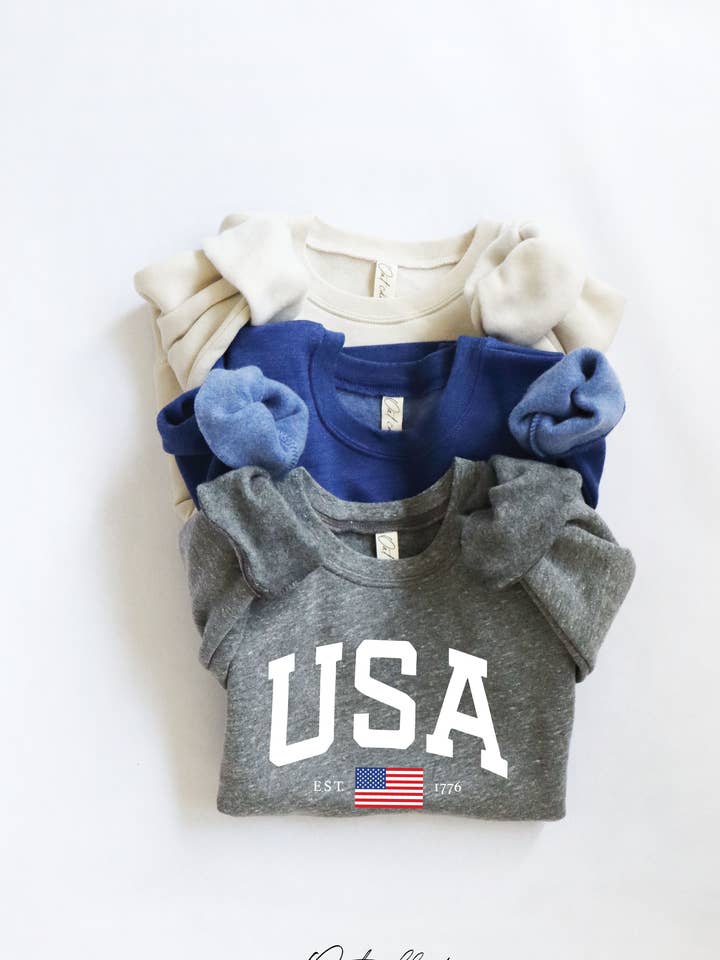 USA EST.1776 Moletom com estampa para crianças por atacado de OAT COLLECTIVE
