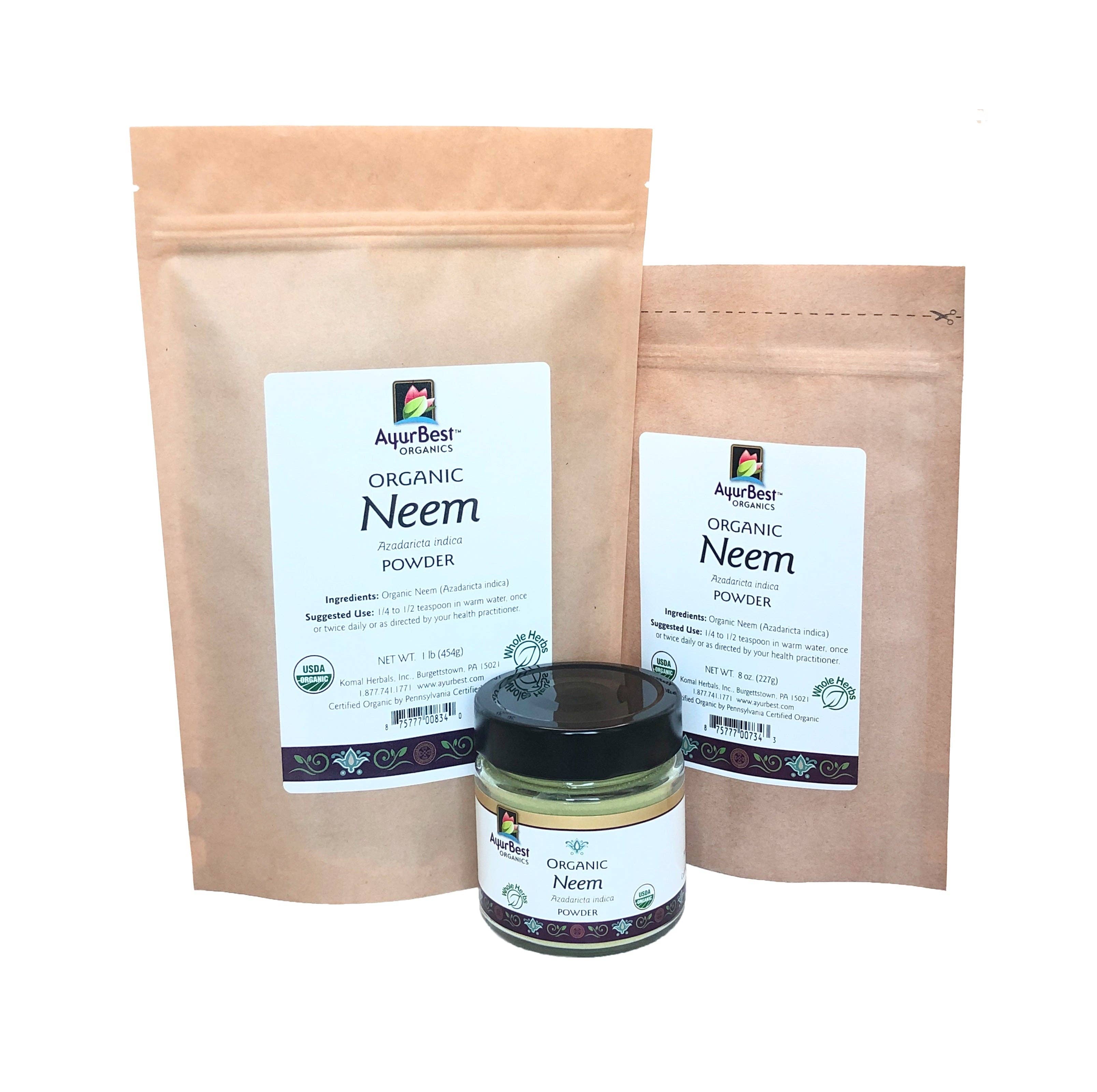 Komal Herbals, Inc - Wholesale Herbs - Wholesale Spices & Herbs - Neem Powder, Organic 8oz (227g) Bag2