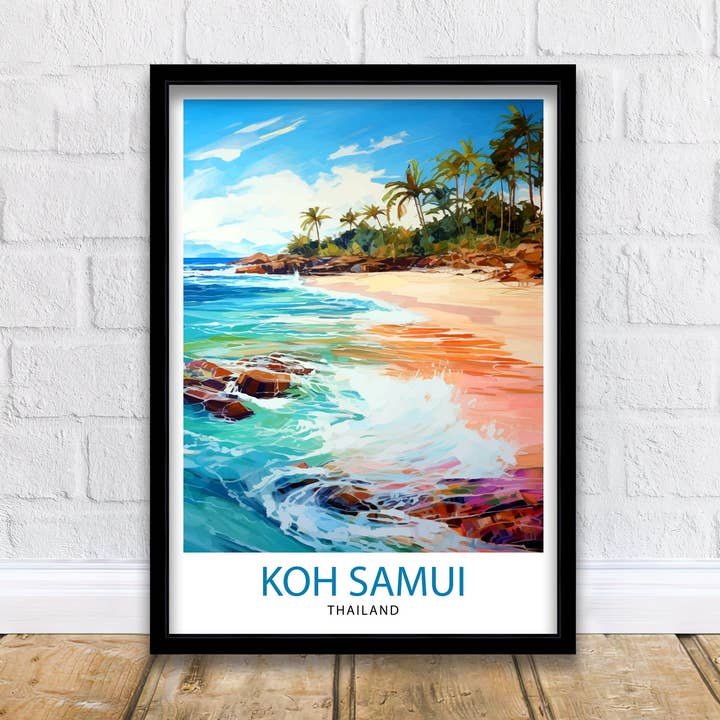 Koh Samui Thailand Travel Poster Tropical for wholesale by InkNPrintz