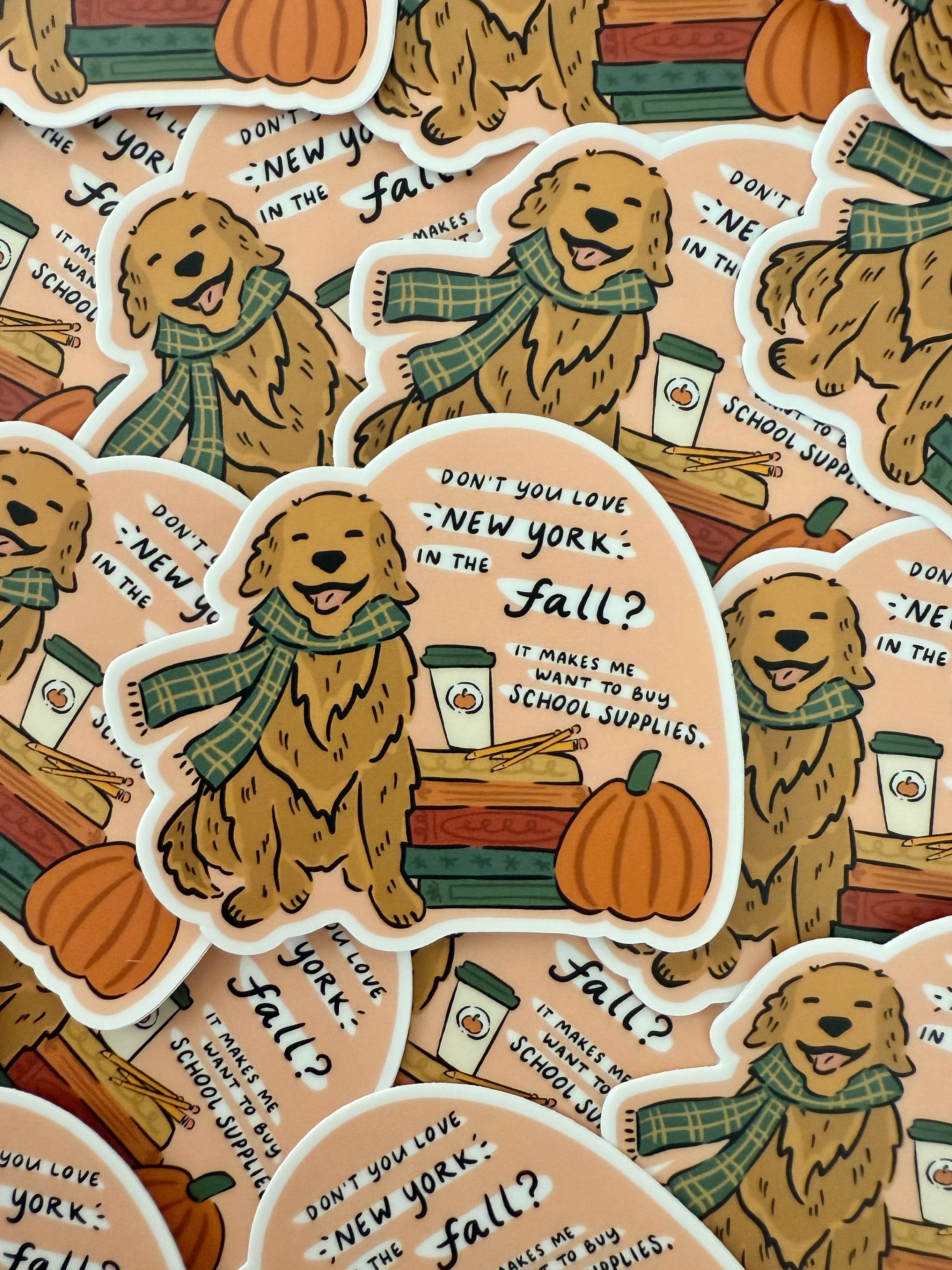 Makerie Day - Wholesale Sticker - You've Got Mail | Golden Retriever Fall Sticker 1
