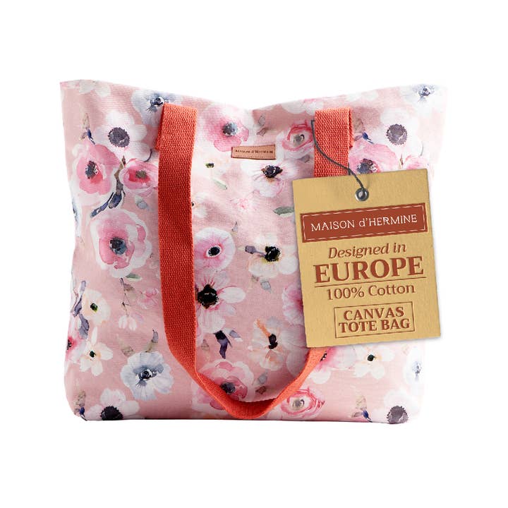 Canvas Tote Bag 100% Cotton Pale Garden - 17.7" x 14.5" for wholesale by Maison d'Hermine - Design in Every Thread