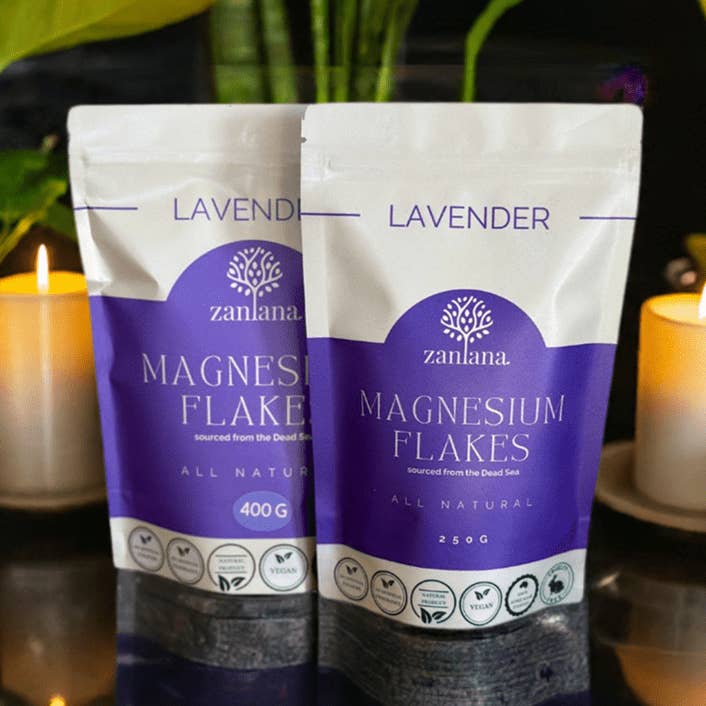 Lavender Scented Magnesium Bath Flakes for wholesale by Zanlana