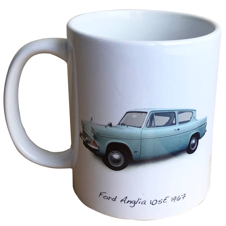 Ford Anglia 105E 1967 - 11oz Printed Ceramic Mug for wholesale by Witherden's Workshop