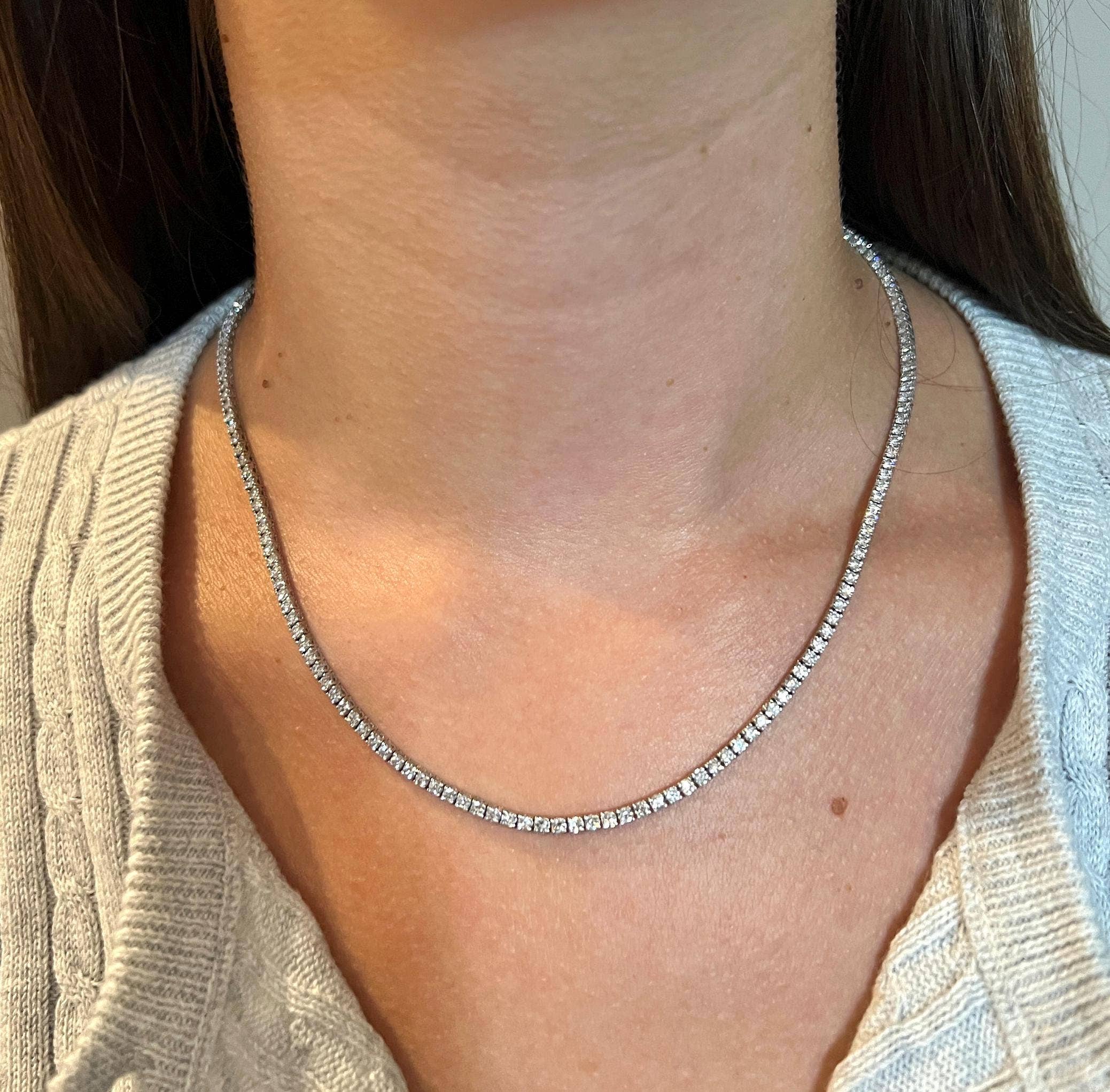 Elegant Jewels LLC – wholesale Kedjehalsband – 14K guld 7 CT laboratorieodlad diamant tennis halsband4