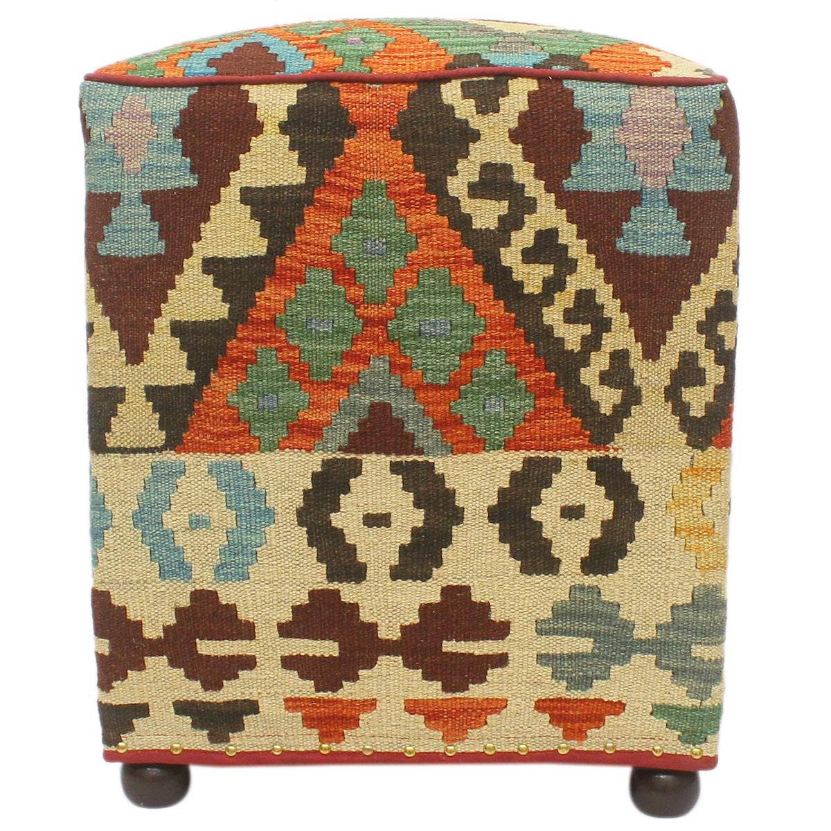 Arshs Fine Rugs - Wholesale Pouf - Urban Alyson Handmade Kilim Upholstered Ottoman4