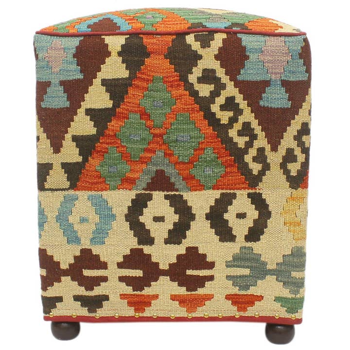 Arshs Fine Rugs - Wholesale Pouf - Urban Alyson Handmade Kilim Upholstered Ottoman4