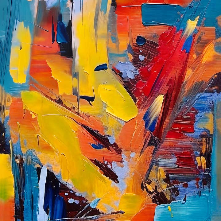 Vibrant Abstract Expressionist Fine Art Print, Colorful Wall Decor, Modern Home Accent, Gift for Art Lovers, Contemporary Artwork for wholesale by Mediaunlimited, LLC.