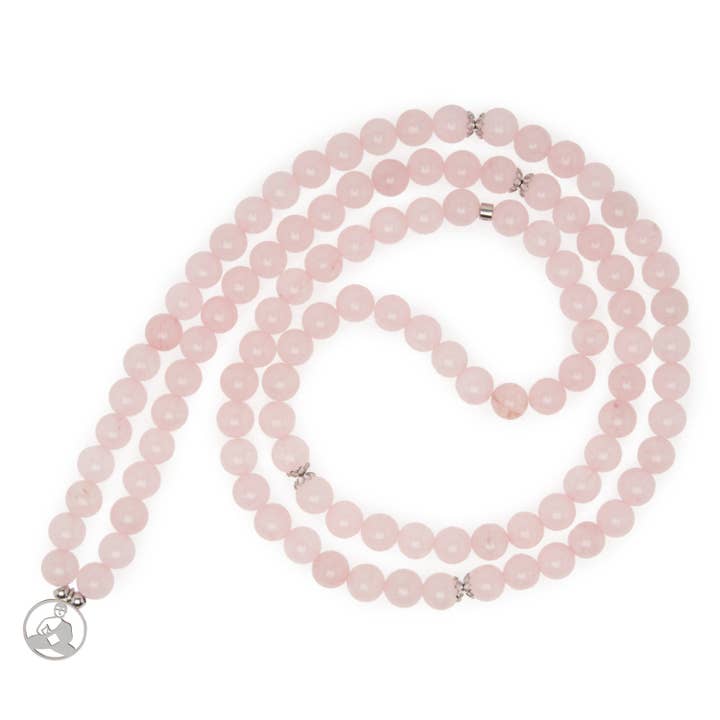KARMA YOGA SHOP - Wholesale Beaded Bracelet - Mala “Buddha” bracelet with 108 pink quartz beads