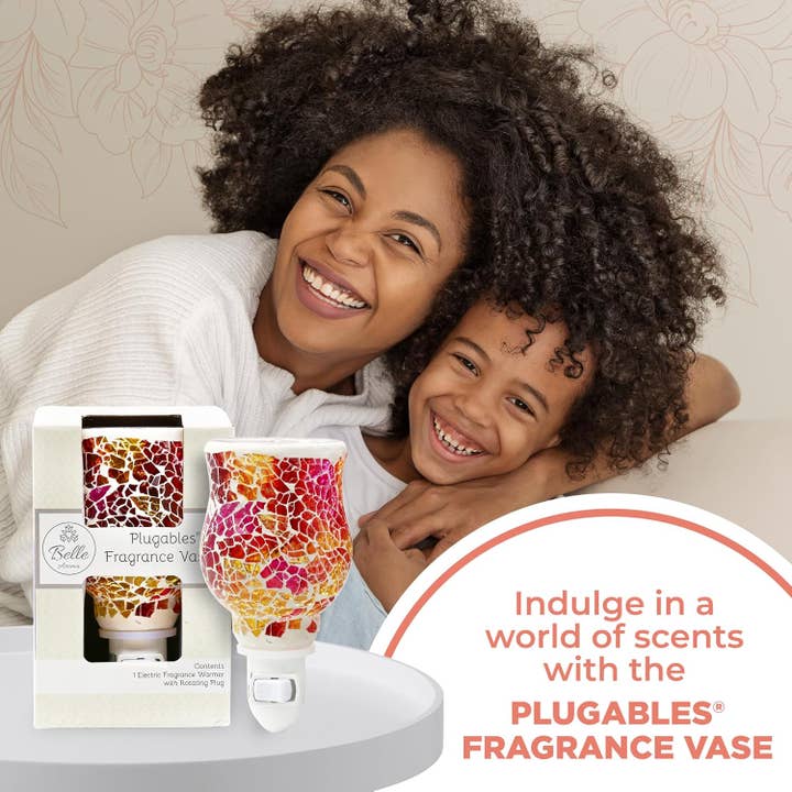 Belle Aroma® - Wholesale Wax Warmer - Plugables® Fragrance Vase - Pink/Gold Mosaic Wax Warmer6