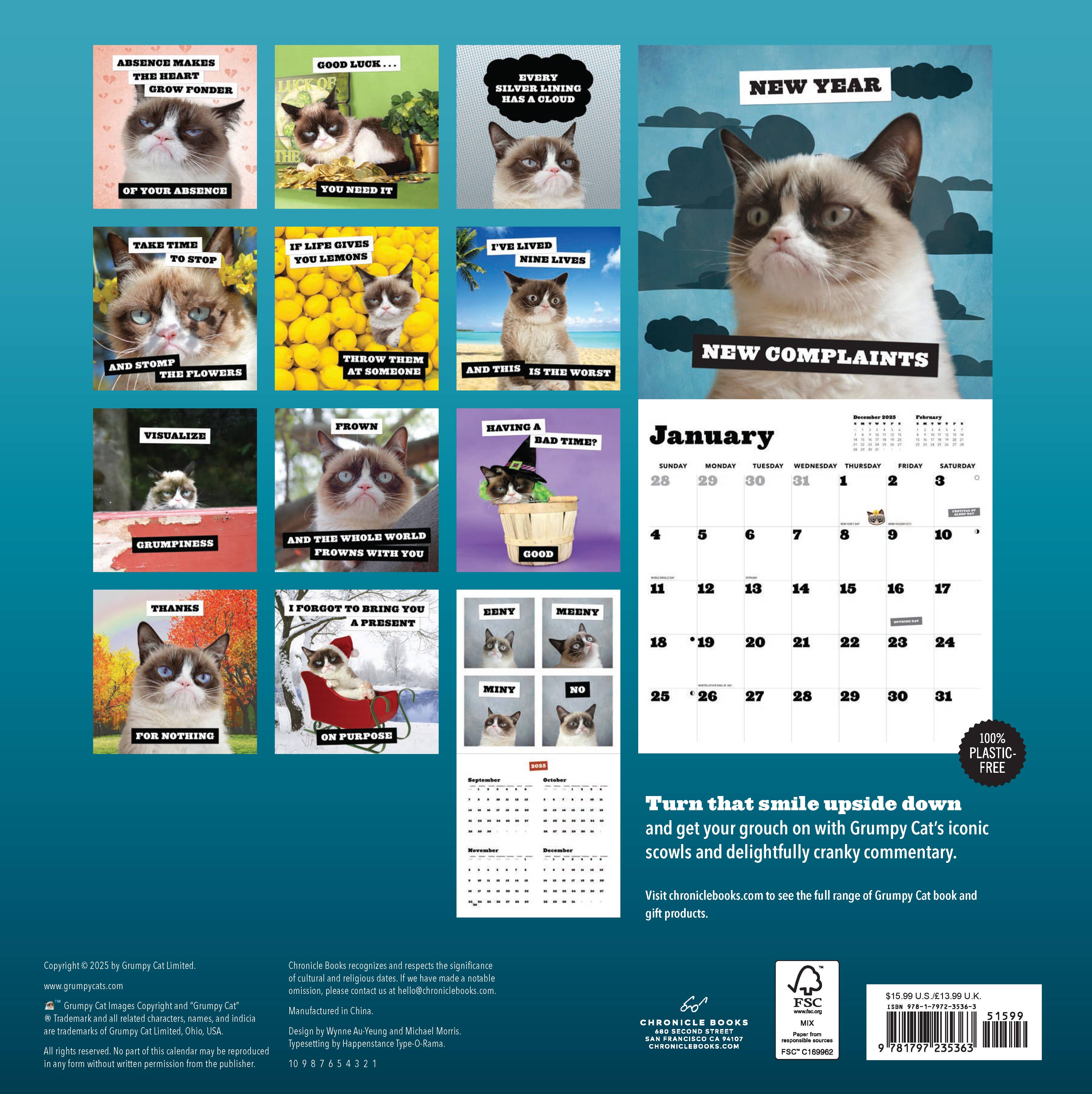 Chronicle Books - Wholesale Calendar - Grumpy Cat 2026 Wall Calendar8
