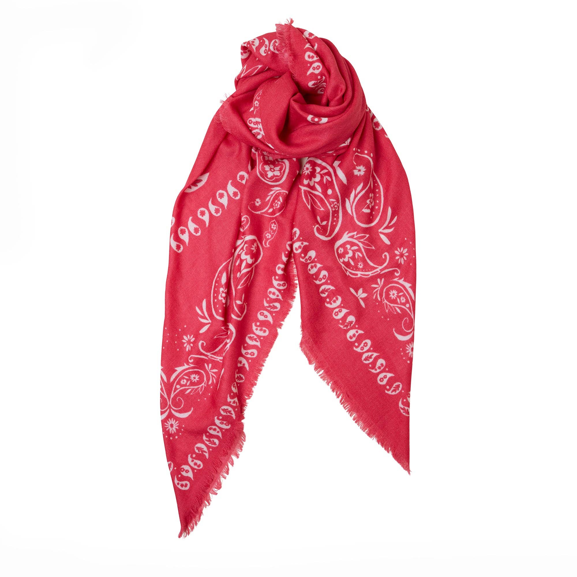 Somerville Scarves - Wholesale Bandana - Dames - NIEUW Grote Kasjmier Bedrukte Bandana - Roze1