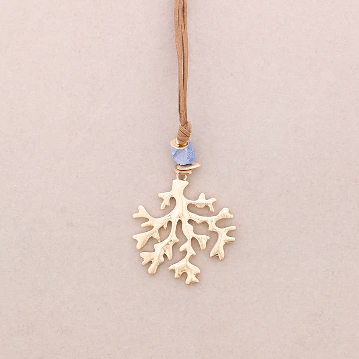 Sonata - Wholesale Pendant/Charm Necklace - Coral Metal Long Pendant Necklace1