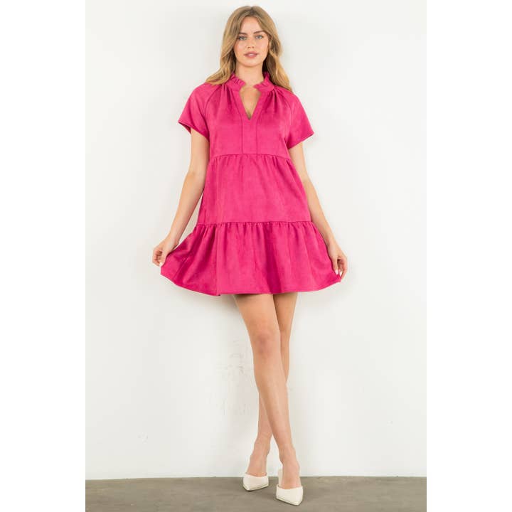 ROSA Vestido Midi de Manga Curta Camurça para venda a revendedores na Faire