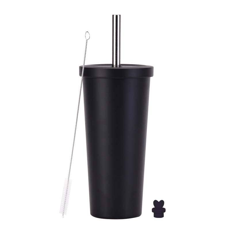 Candles Meta - Wholesale Insulated Mug/Tumbler - 710ml Silid Color Milk Tea Stainless Steel Cup with Straw7