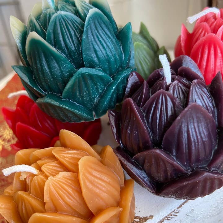 Live Light Beeswax Candles - Wholesale Grappige kaars - Lotus meditatie kaarsen geschenkset7