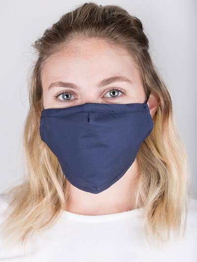 Reusable Solid Navy Face Mask with Filter for wholesale by Veroma Gifts