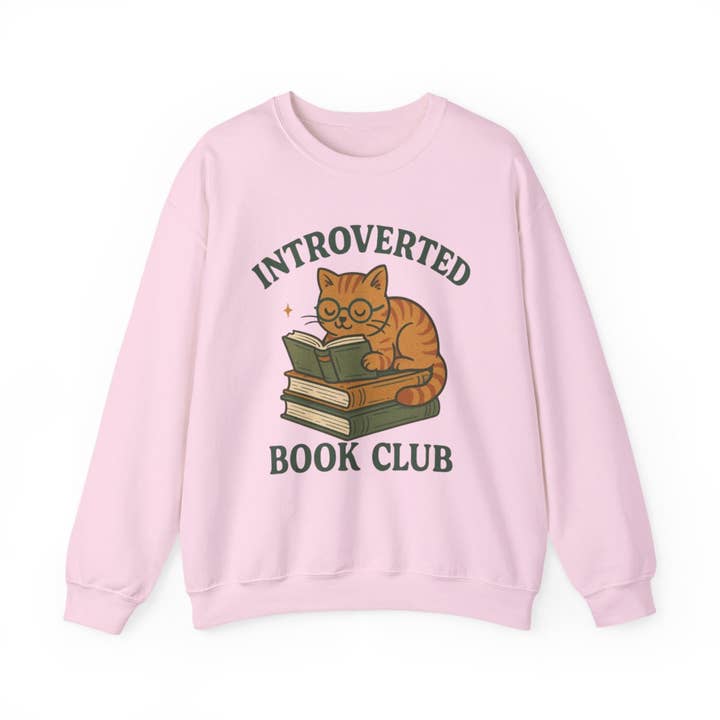MagicMerchEmporium - Wholesale Graphic Sweatshirt - Women's - Introverted Book Club Cat Sweatshirt7