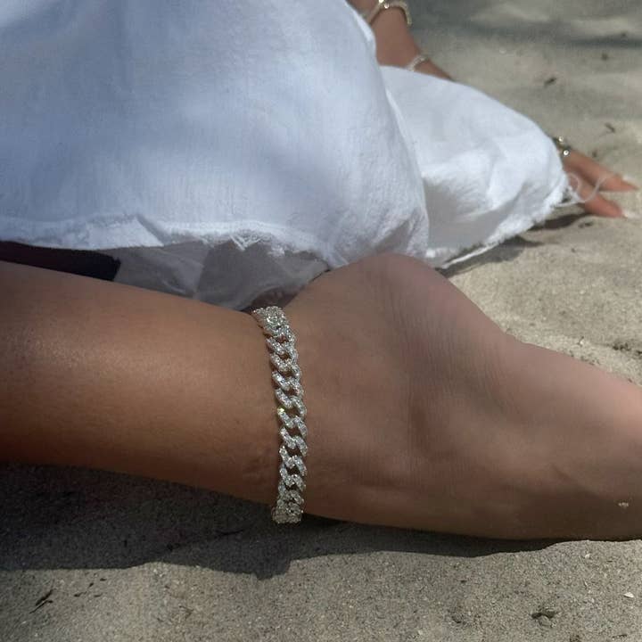 Kasa Karly - Wholesale Anklet - CUBAN LINK KRYSTAL ANKLET5