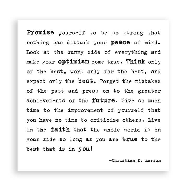 Aimants - M167- Promettez-vous (Christian D. Larson) pour la vente par Quotable