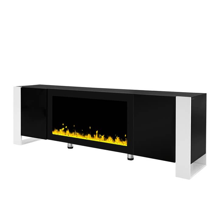 39F Inc. - Wholesale Console Table - 68.1"W Modern TV Stand w/34.2" Fireplace (Up to 78" TVs)9