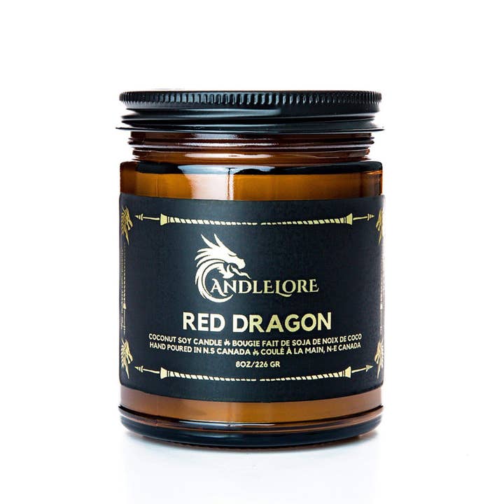 Candlelore - Wholesale Jar/Filled Candle - Red Dragon DnD Inspired Candle