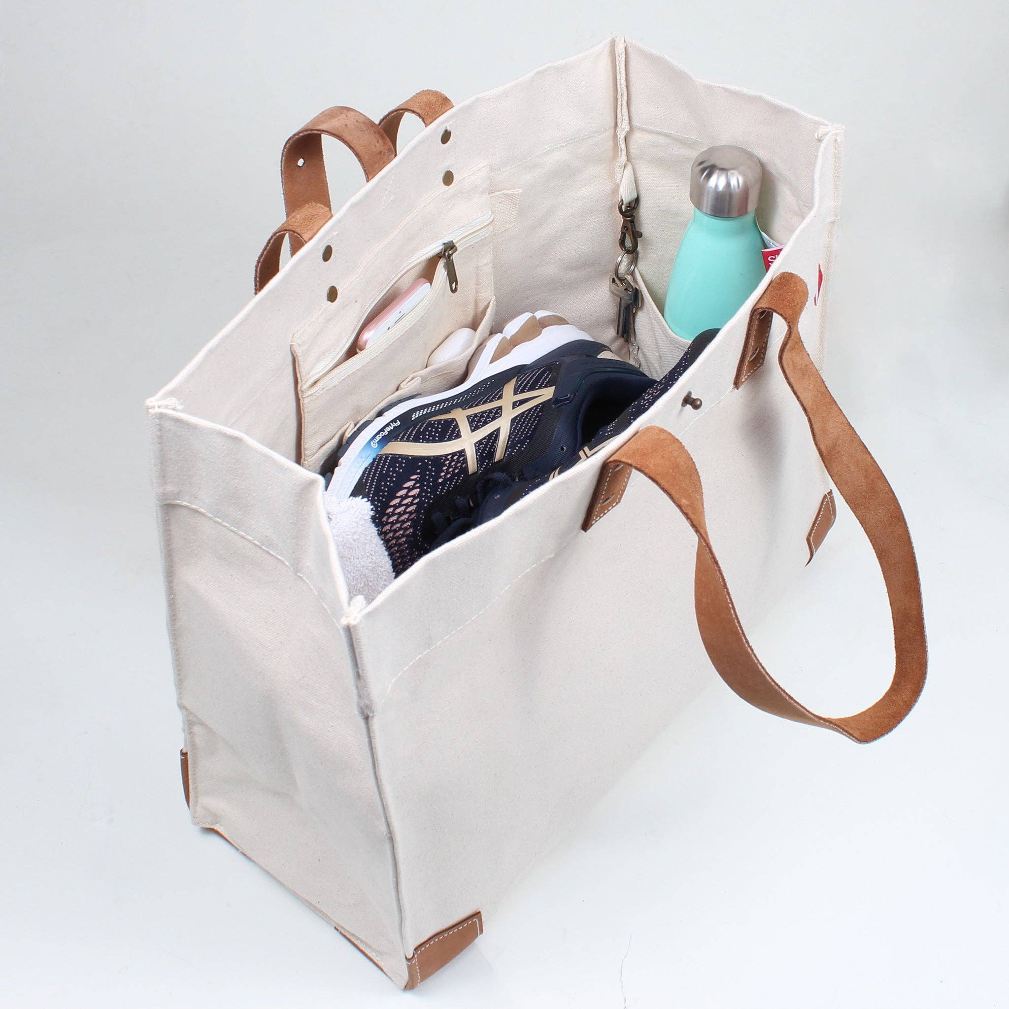 ShoreBags - Wholesale Tote Bag - Women's - Carmel Canvas and Leather Tote Bag3
